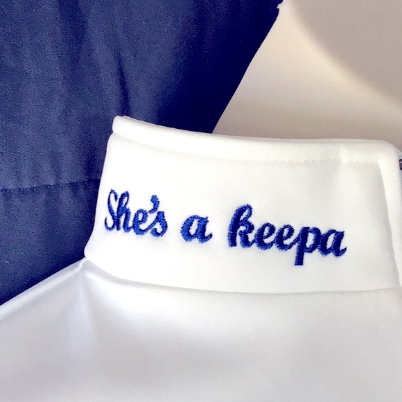 White and Blue Women's Pantsuit - Picture 3 of 8